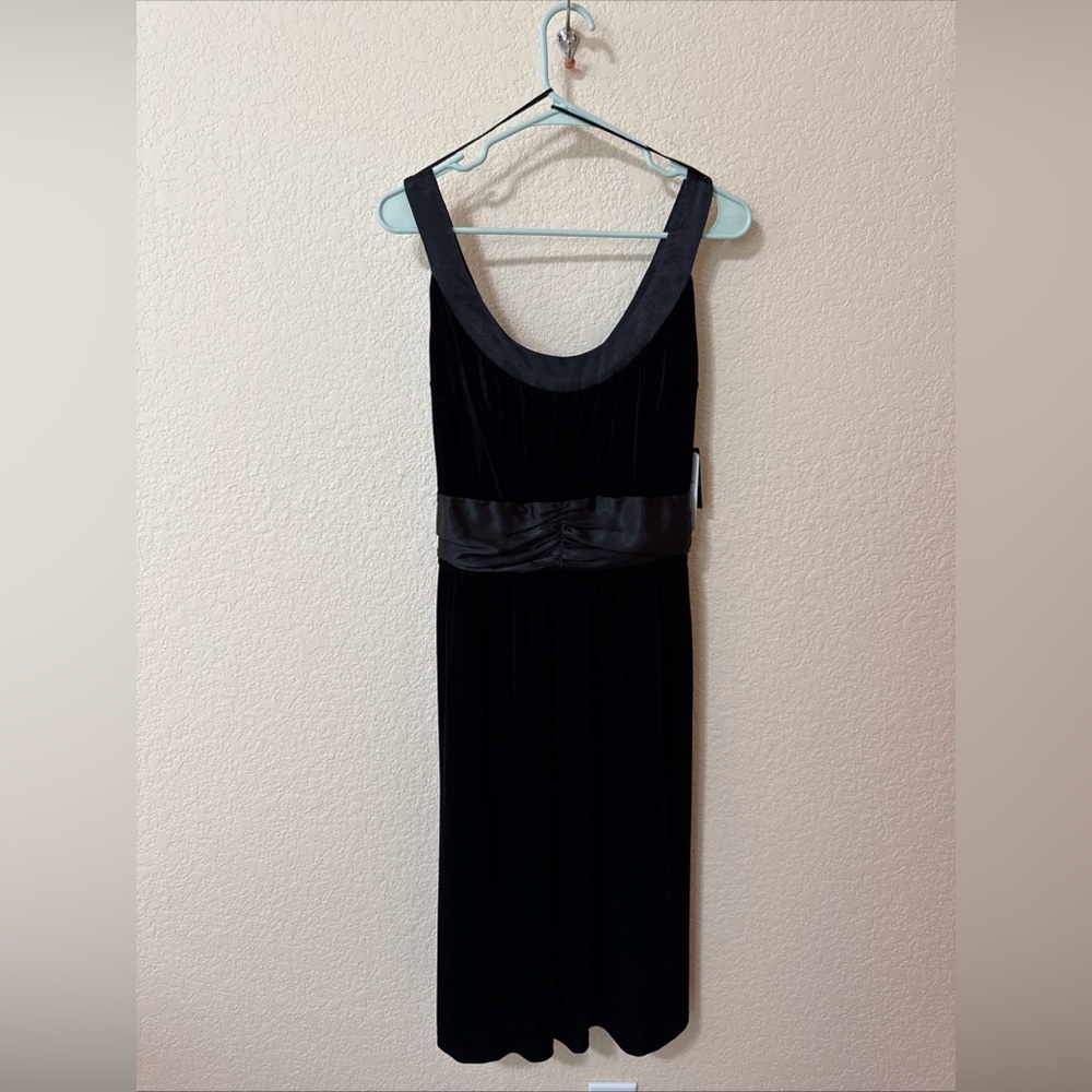 NWT Sandra‎ Darren Black Velvet Dress Sz 6 Party Holiday Babydoll Y2K Whimsigoth